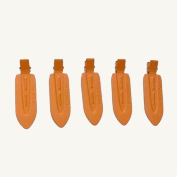 Accessories - Orange Metal Hair Styling Bang Clips Set of 5 NEW
